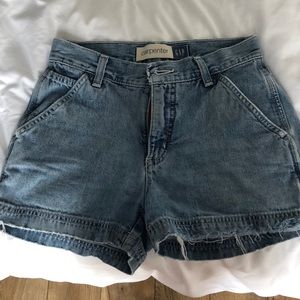 Light wash jean shorts